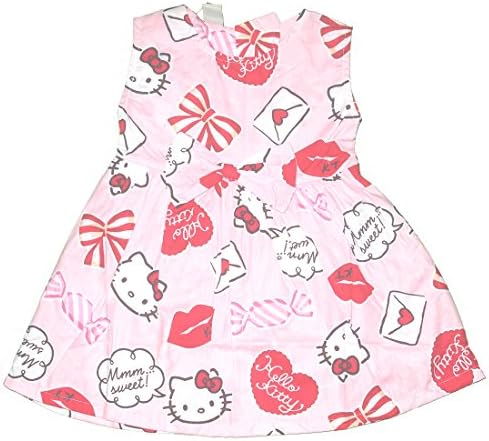 Newborn Infant Baby Girls Sleeveless Dress Hello Kitty Cartoon Pink Lips Heart Printed Summer Overalls Dresses