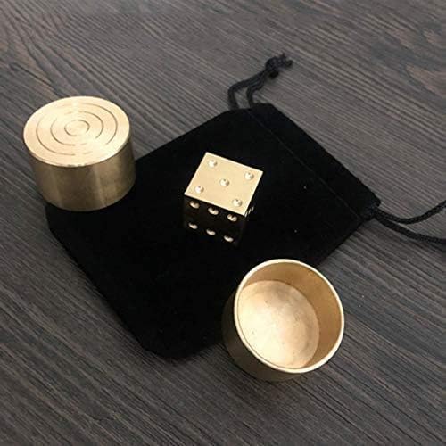 MOMOMAGE Super Mental Die (Brass) Magic Tricks for Magicians Classic Dice Number Prediction Magic Prop Close up Magic Gimmick Illusion