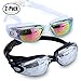 SPOLLK Swim Goggles Swimming Goggles Anti Fog Water Goggles Eye Protect for Swimming Adult Youth Men Women,Pack of 2 Goggles Black White