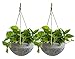 Hanging Planter Flower Plant Pots - 10 Inch Indoor Outdoor Balcony Basket Patio Resin Set 2, Marble Pattern primary