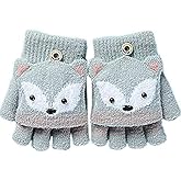 RONGXG Baby Cartoon Winter Glove Hanging Neck Knit Warm Mitten with Rope Kid Full Finger Glove Xmas Gifts for 0-3 Years Old