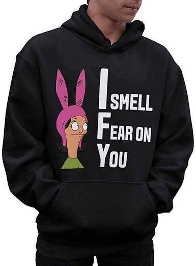 Amazon.com: Men's Louise Belcher I Smell Fear on You Long Sleeve Hoodie Funny Design Pullover 