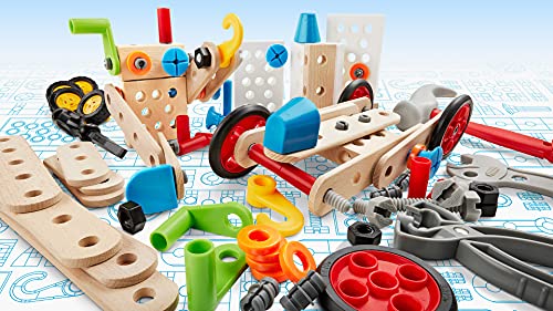 Brio Builder 34587 - Builder Construction Set - 136-Piece Construction Set STEM Toy with Wood and Plastic Pieces for Kids Age 3 and Up