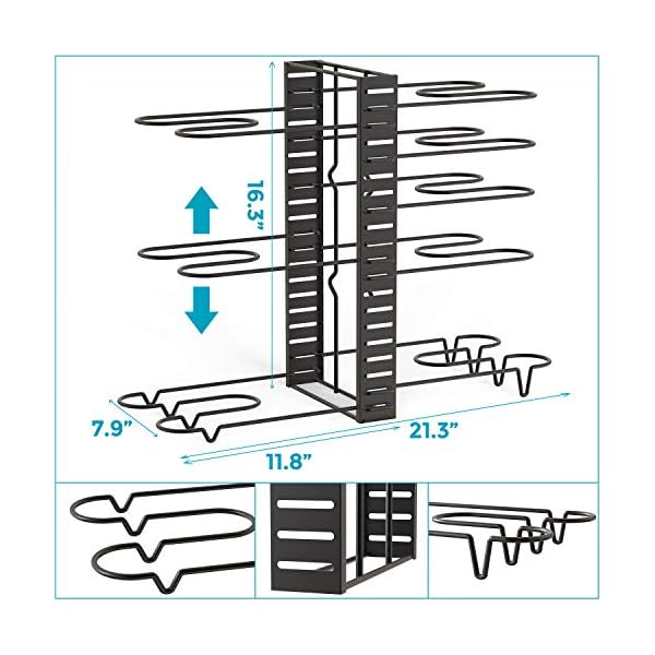 Vdomus Pot Rack Organizer with 3 DIY Methods, Black Metal Kitchen 8