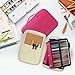 YOUSHARES Carrying Case for 2 Pencil Sleeves with 108 Slots - Pencil Page Case compatible 216 Slots Pencil Case for Color Pencils and Cosmetic Brush (Red)