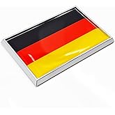 Perdecor Germany Flag Sticker Emblem German Decal Car Chrome Flags, 2 Pack, 3 x 2 inches