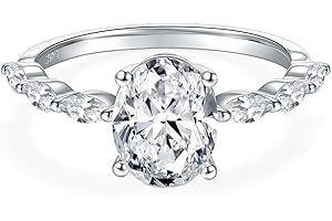 Obiyos Engagement and Promise Ring – 2CT, 925 Sterling Silver Rings for Women Non Tarnish, 14K White Gold Plated, Fashion Simple Rings Jewelry Jewelry for Women Gift