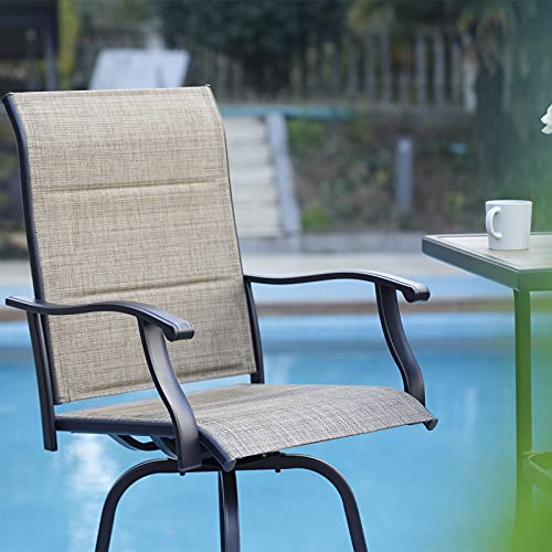 Sophia & William Outdoor Bar Stools Set of 4 with Padding, Swivel Bar