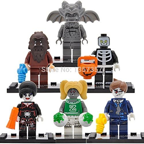 6pcs/lot Cartoon Zombie Super Heroes Minifigures Building Blocks Sets Model Figures Toys Gift For Children
