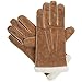 Isotoner Women's Suede Gloves with Moccasin Stitch and Sherpasoft Lining
