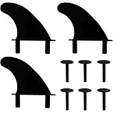 Anfyko Soft Top Surfboard Fins Set of 3 &ndash; Flexible Safety Fins with Screws.