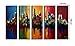 Ode-Rin - 100% Hand Painted Oil Painting on Canvas Energetic Colorful City Shadow Wood Framed and Stretched 5 Pieces Wall Art Painting for Living Room Home Decor, Ready to Hang - (10
