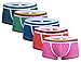 CHUNG Men's Candy Color Low Rise Cotton Pouch Boxer Underwear 5 Pack S-XL, M