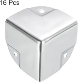 sourcing map 16pcs Metal Box Corner Protectors 40mm Silver Tone Table Desk Edge view 3