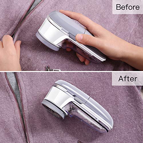 Electric Fabric Sweater Shaver, NOOA Battery Operated Lint Remover All Steel Blades Remove Fleece Fuzz,Lint,Pills,Bobbles for Clothes,Sweater,Couch,Cushion,Blanket,Curtain,Socks,Wool,Cashmere, Gift