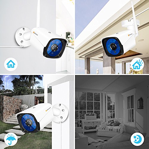 Jennov Security Camera System Wireless, 1080P Wireless Security System 12" Monitor With 960P 4 Channel IP WIFI Camera Outdoor Night Vision Plug and Play Home Video Surveillance (No Hard Drive)
