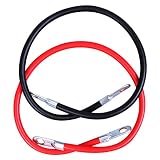 CARTMAN 4AWG 24-Inch Battery Inverter Cables Set, 4Gauge x 24" (1 Black & 1 Red)