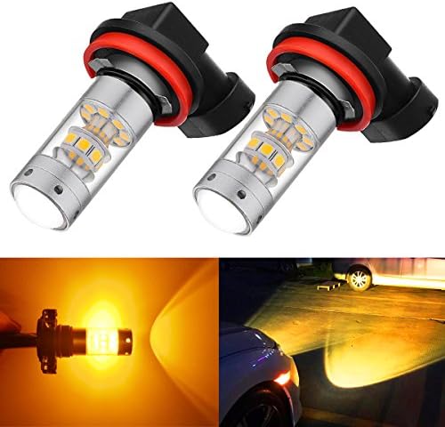 BOGAO High Power 3000 Lumens 3030 SMD Super Extremely Bright Gold Amber Yellow H11LL H8LL H11 H8 H16 LED Bulbs for Fog Light Lamps Replacement (H11, H8,H16 TYPE2 JP)