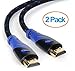 High Speed HDMI Cable 4K with Ethernet - 2 pack (40 FT) – Certified - Supports 3D & Audio Return Channel - Full HD [Latest Version] – 40 Feet - 2 pack