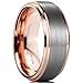 King Will Duo 8mm 10mm Men's Titanium/Tungsten Carbide Rose Gold Wedding Ring High Polish
