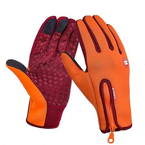 orange mountain bike gloves