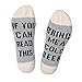 IF YOU CAN READ THIS Funny Saying Knitting Word Combed Cotton Crew Wine Coffee Beer Pizza Socks for Men Women