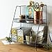S.H. Black 2 Tier Wire Basket Bathroom Organizer Shelves Cosmetic Makeup Organizer Dresser Countertop Storage Spice Rack Desktop Freestanding Jars Bottles Holder