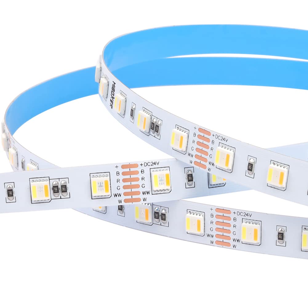 LGIDTECH LSL5N01N Miboxer 5050 5 in 1 SMD RGB+CCT LED Strip Light DC 24V,16.4ft=5Meters 300LED,Bare Board Non-Waterproof IP20