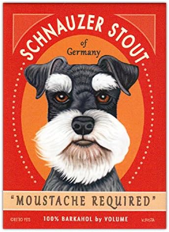 Retro Pets Retro Dogs Refrigerator Magnets - Schnauzer Stout - Vintage Advertising Art