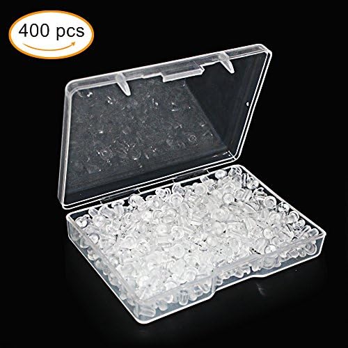 400pcs Earring Backs, Premium Clutch Safety Earring Pad, Clear Bullet Stopper Replacement Jewelry Findings Stored in a Small Storage Box