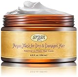 Dry Damaged Hair Deep Conditioner Mask - Normal to Thick Coarse Hair Care Moroccan Argan Masque 8.5 oz - Advanced Hair Moisturizer Conditioning Nourishment