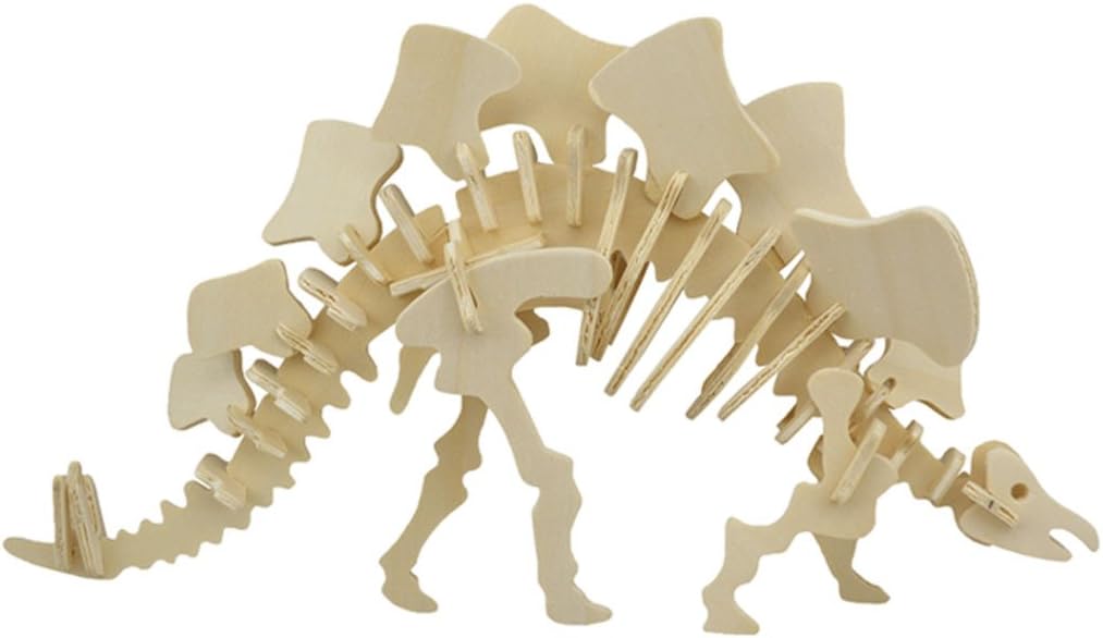 3D Wooden Jigsaw Puzzle, 3D Dinosaur Jigsaw Puzzle for Kids and Adult (Stegosaurus)