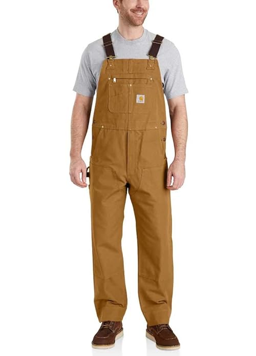 Carhartt Men'sRelaxed Fit Duck Bib Overall Carhartt Brown,L32-W52