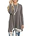WEKILI Women's Tops Long Sleeve Lace Scoop Neck A-line Tunic Blouse Gray XL/US 16-18