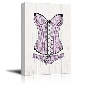 Sexy Woman Lingerie on Vintage Wooden Background