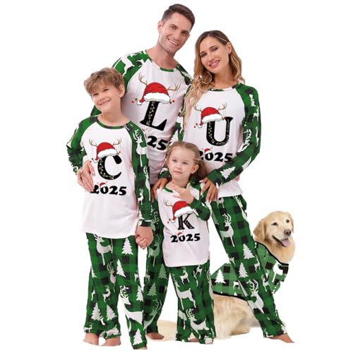 bauenieroy christmas pyjamas family, Family Christmas Pyjamas Set Mens Womens Letter Printed Xmas Matching Pyjama Kids Pjs Family Cartoon Cute Boys Girls Christmas Pj Clothing