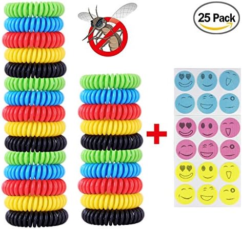 Mosquito Repellent Bracelet,Coniso 25pcs Insect &amp; Bug Repellent Bands with 18 Free Mosquito Repellent Patches, Deet-Free &amp; Non-Toxic, Indoor Outdoor Protection for Kids &amp; Adults