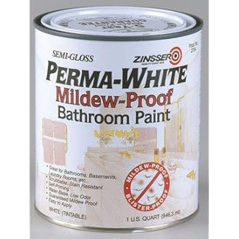 Amazon.com: Zinsser 02754 Quart Semi-Gloss Perma-White Mildew-Proof ...