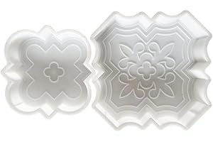 Pathmaker Concrete Molds, 2 Pcs Cement Brick Molds Cement Stepping Stone Molds for Beautiful Concrete Paving Stones in Your Y