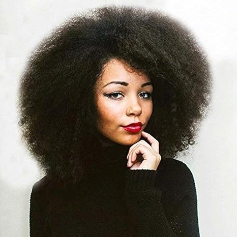 Afro Kinky Straight Wigs For Black Women Natural Black Color