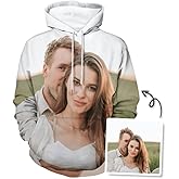 PDDSHOP Custom 3D Printing Hoodie, Personalized Digital Print Hooded Customized Sweatshirt Add Photo Design Your Own Hoodie