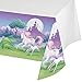 Unicorn Birthday Party Supplies Pack for 16 Guests Includes | 24 Paper Straws, 16 Dessert Plates, 16 Beverage Napkins, 16 Paper Cups, and 1 Table Cover | Unicorn Decorations for Birthday Party