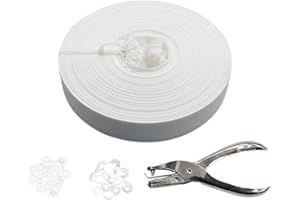 Qlvily Chain Link Fence Privacy Tape, 246ft x 0.15ft Chain Link Fence Slats, Fence Covering Privacy, White (200PCS Button + Puncher Included)