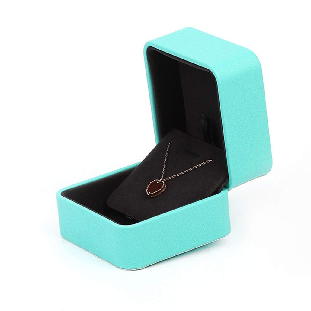 iSuperb Green Pendant Box Pendants Organizer Portable Travel Jewelry Storage Soft Velvet Lined for Pendants, Earrings | Green Ring Gift Box for Men and Women (Pendant Box)