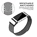 iGK Milanese Replacement Bands Compatible for Fitbit Charge 2, Stainless Steel Metal Bracelet with Unique Magnet Clasp Black Large