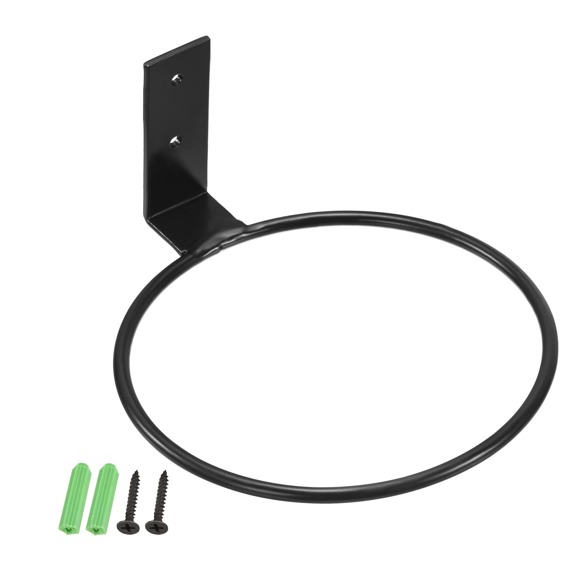 PATIKIL 5 Inch Flower Pot Holder, Ring Wall Mounted Plant Stand Rack for Home Indoor Outdoor, Black