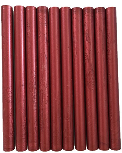 XICHEN10PCS Vintage Sealing Glue Gun Sealing Wax Wax Sticks Wax Seal Supplies a Variety of Colors (New Red Wine)