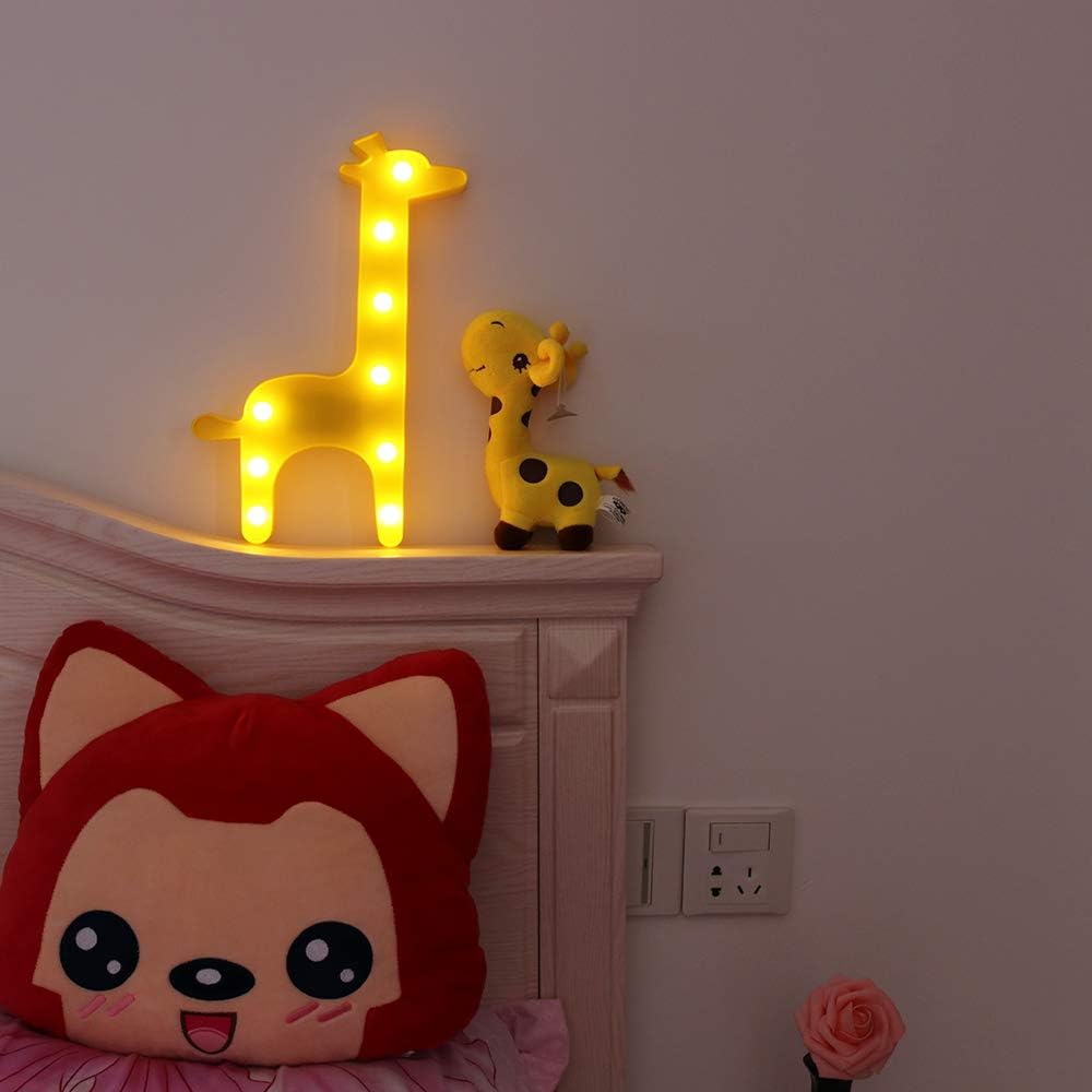 GUOCHENG Cute Giraffe Shaped LED Night Light Warm White Shine Table Night Lamps Bedroom Nursery Home Bedside Indoor Decorations Birthday Gift for Kids Children Girls - Image 5