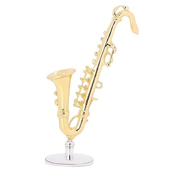 Zerone 1:12 Dollhouse Mini Alloy Saxophone Musical Instrument Decoration Accessories Children Toy