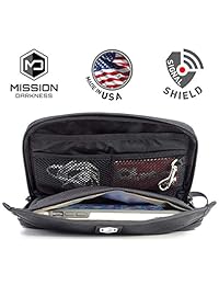 Mission Darkness Mojave Faraday   Funda multifuncional para teléfono móvil, con bolsillos para accesorios y funda para faraday integrada, bloqueo de señal, antirastreo, antihacking, antiespiar jaula de faraday